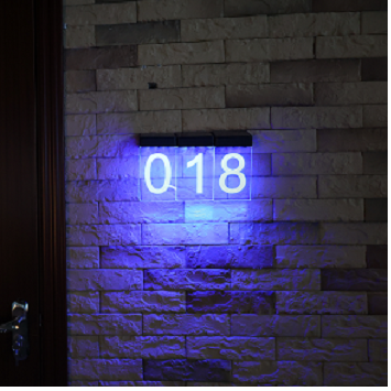 Opasolar Solar House Number Doorplate Light , Address Numbers Letters lamp Sign Plate, Address Plaques  Outdoor House Indicating Lights, Wall Mount LED Plaque Light for Home, Condo, Building, Apartment - Opasolar